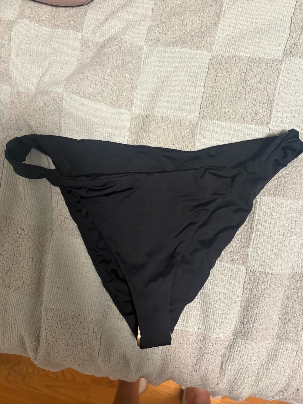 Dippin' Daisy's Black Low Rise Bikini Bottom with Side Knot